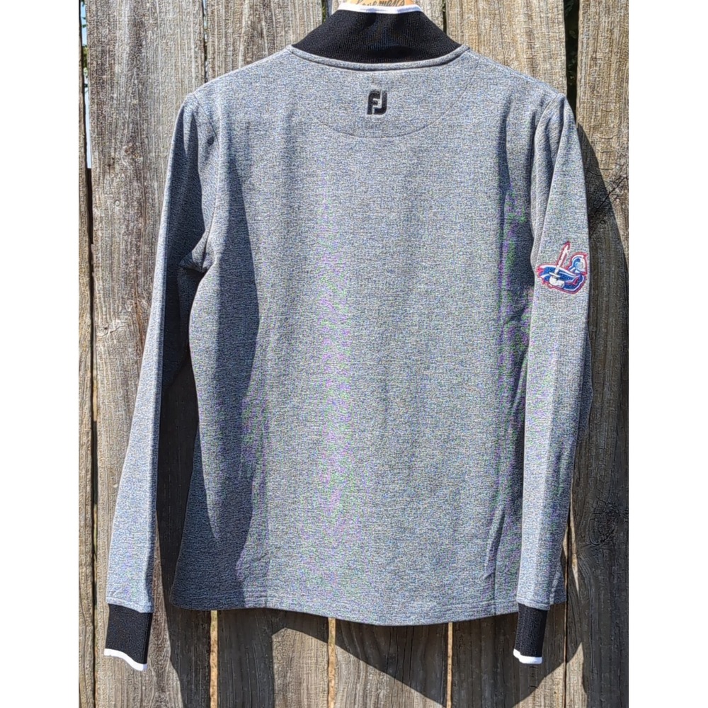 FootJoy Womens Half Zip Fleece Golf Pique Midlayer Black Heather SC Logo Small - Picture 9 of 9